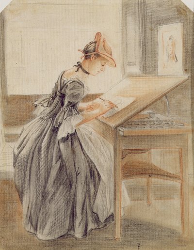 Eine Dame kopiert an einem Zeichentisch, ca. 1760-70 von Paul Sandby